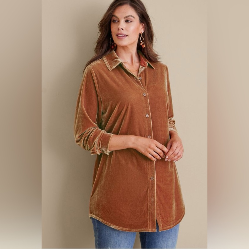 Soft Surroundings Velvet Boyfriend Tunic